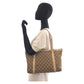 GUCCI Tote Bag 141470 GG canvas, leather Beige White Gold Metal Tote Bag Shoulder Bag Abbey Women Used Authentic