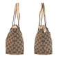 GUCCI Tote Bag 141470 GG canvas, leather Beige White Gold Metal Tote Bag Shoulder Bag Abbey Women Used Authentic