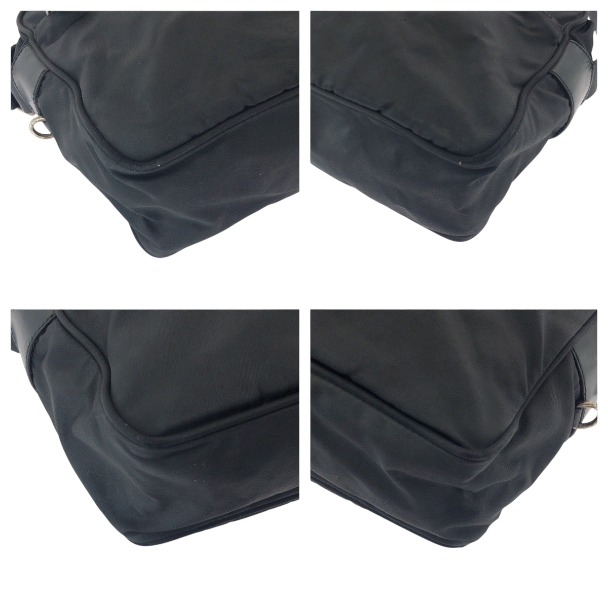 PRADA Shoulder Bag BT0166 Nylon Black SilverMetal Shoulder Bag pochette Test Triangle With logo Women Used Authentic