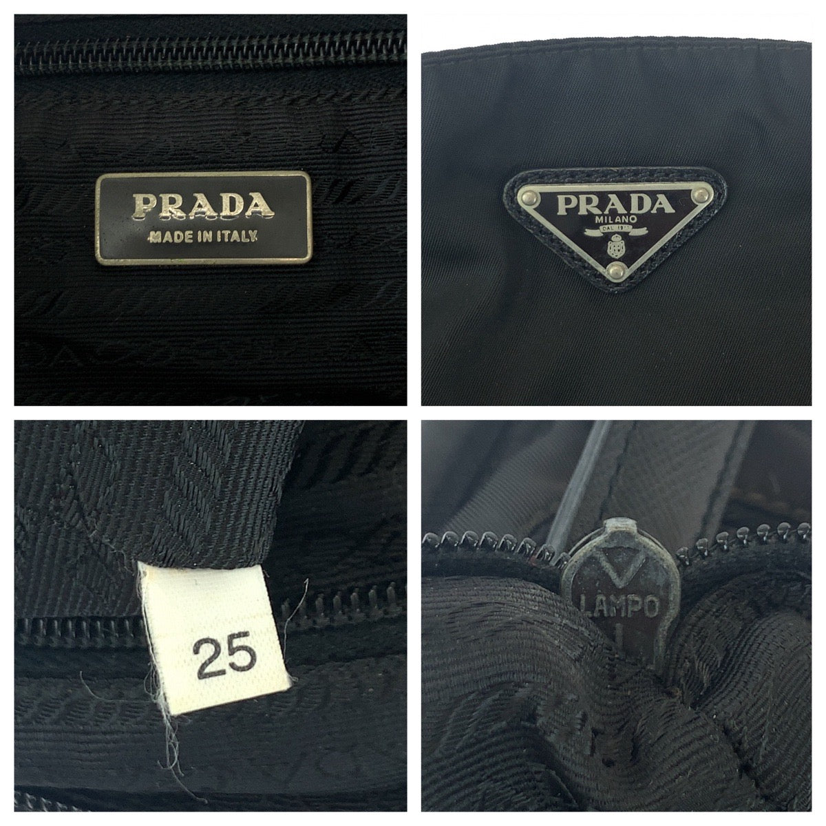 PRADA Shoulder Bag Nylon Black SilverMetal Test Triangle With logo