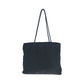 PRADA Tote Bag Nylon Black SilverMetal Tote Bag Shoulder Bag Test Triangle With logo Women Used Authentic
