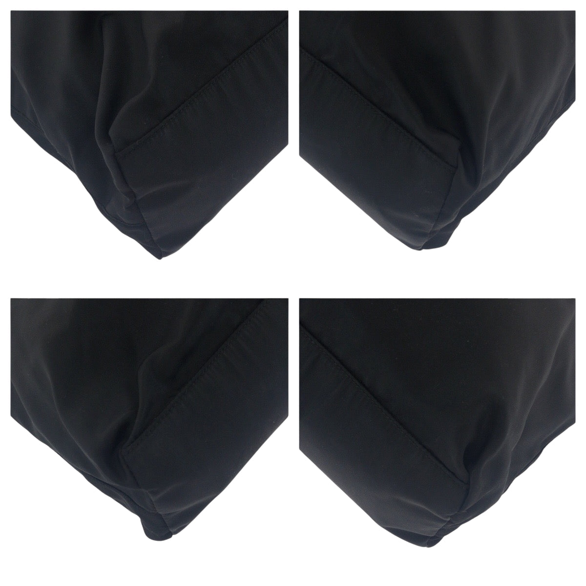 PRADA Tote Bag Nylon Black SilverMetal Tote Bag Shoulder Bag Test Triangle With logo Women Used Authentic