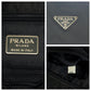 PRADA Tote Bag Nylon Black SilverMetal Tote Bag Shoulder Bag Test Triangle With logo Women Used Authentic