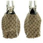 GUCCI Tote Bag 189831 GG canvas Beige White Gold Metal Tote Bag Handbag Shoulder Bag Abbey Women Used Authentic