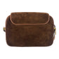 GUCCI Shoulder Bag Suede, Leather Brown Gold Metal Shoulder Bag pochette Old Gucci Women Used Authentic