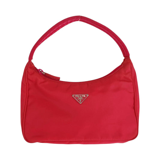PRADA Handbag Nylon pink Handbag accessory pouch Test Triangle With logo Women Used Authentic