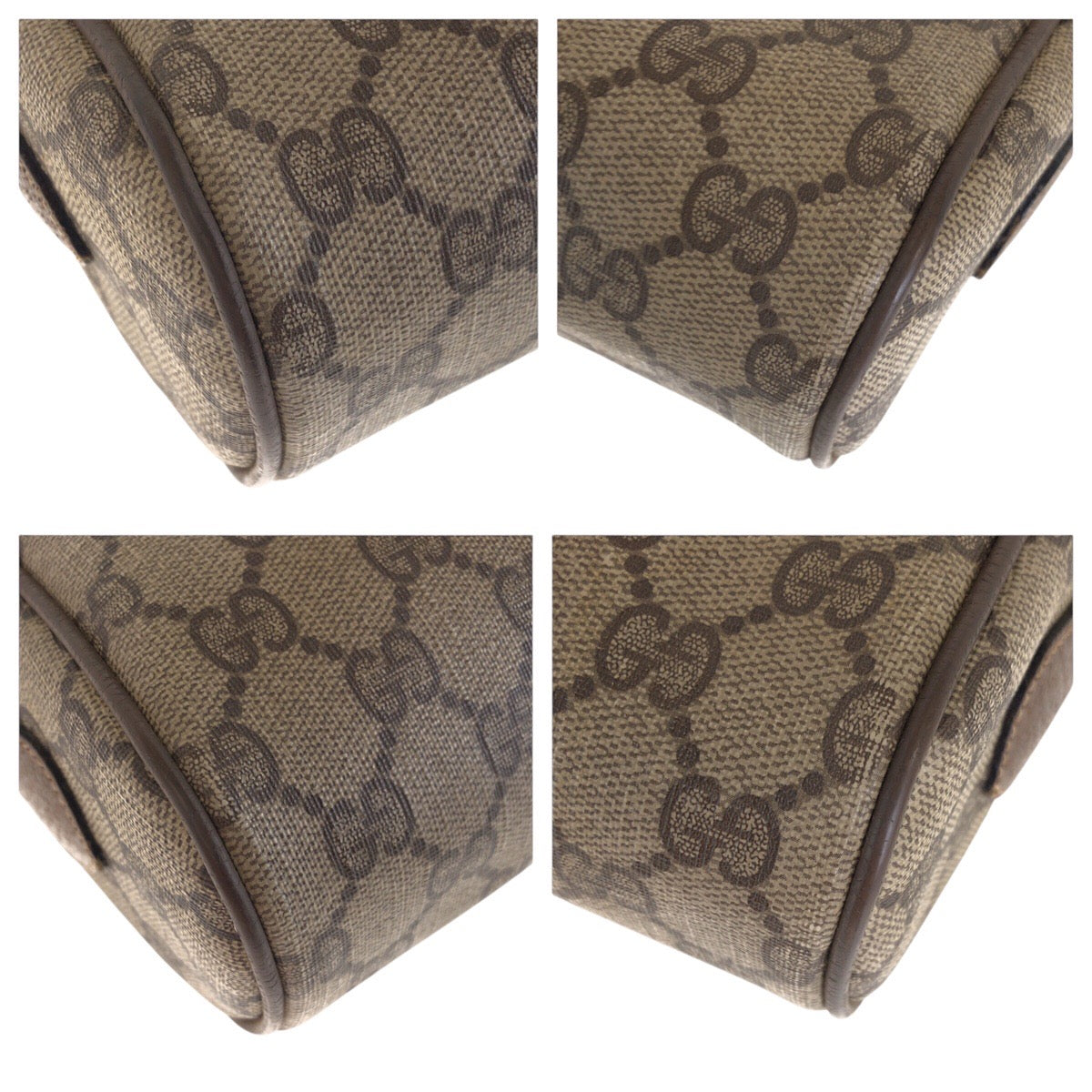 GUCCI Shoulder Bag 68 02 004 GG Supreme canvas, leather Brown Beige Gold Metal Crossbody Shoulder Bag Old Gucci Shelly Line Women Used Authentic