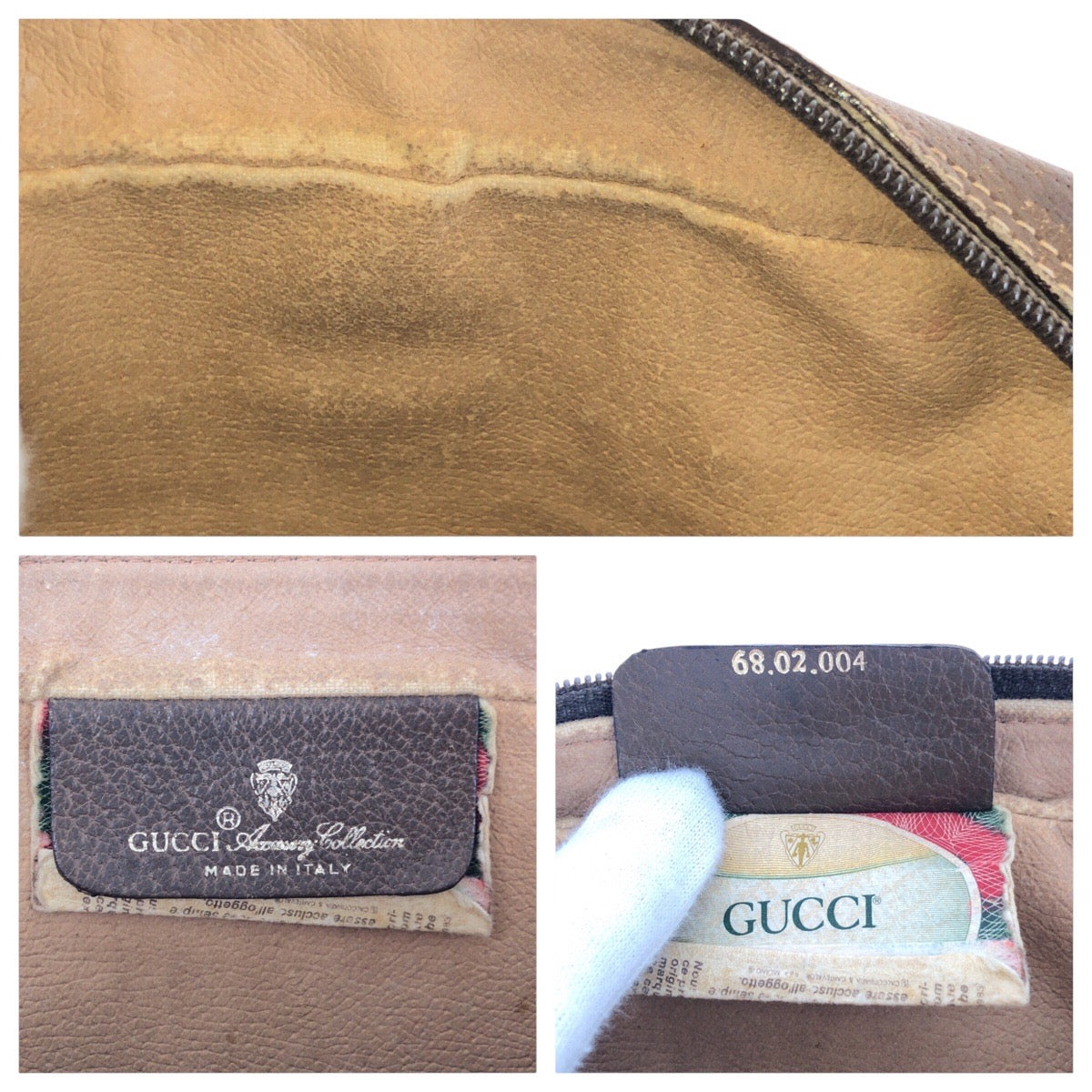 GUCCI Shoulder Bag 68 02 004 GG Supreme canvas, leather Brown Beige Gold Metal Crossbody Shoulder Bag Old Gucci Shelly Line Women Used Authentic