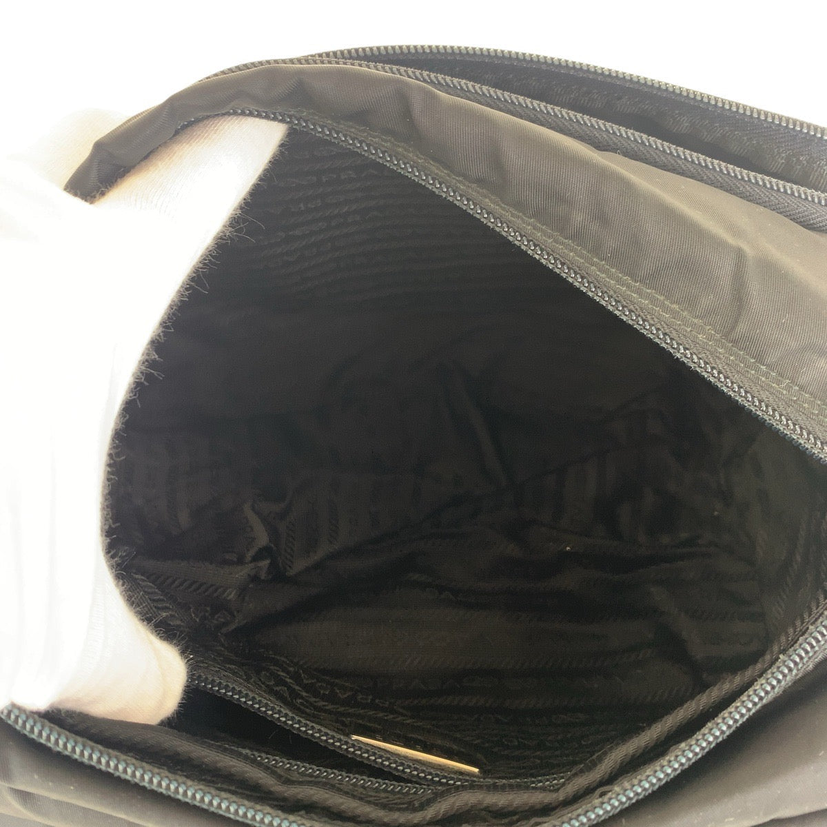 PRADA Shoulder Bag Nylon, Leather black Shoulder Bag pochette Test Triangle With logo Women Used Authentic