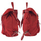 PRADA Backpack B4650 Nylon Red Silver Metal Rucksack Backpack Test Triangle With logo Women Used Authentic