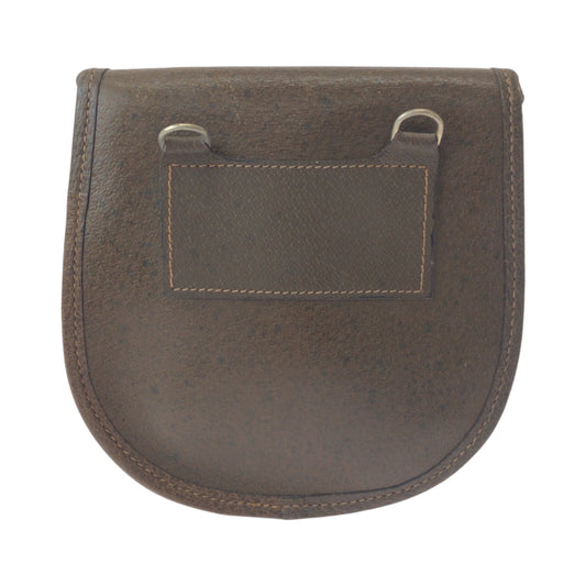 GUCCI Shoulder Bag leather Brown Gold Metal Shoulder Bag pochette Old Gucci Women Used Authentic