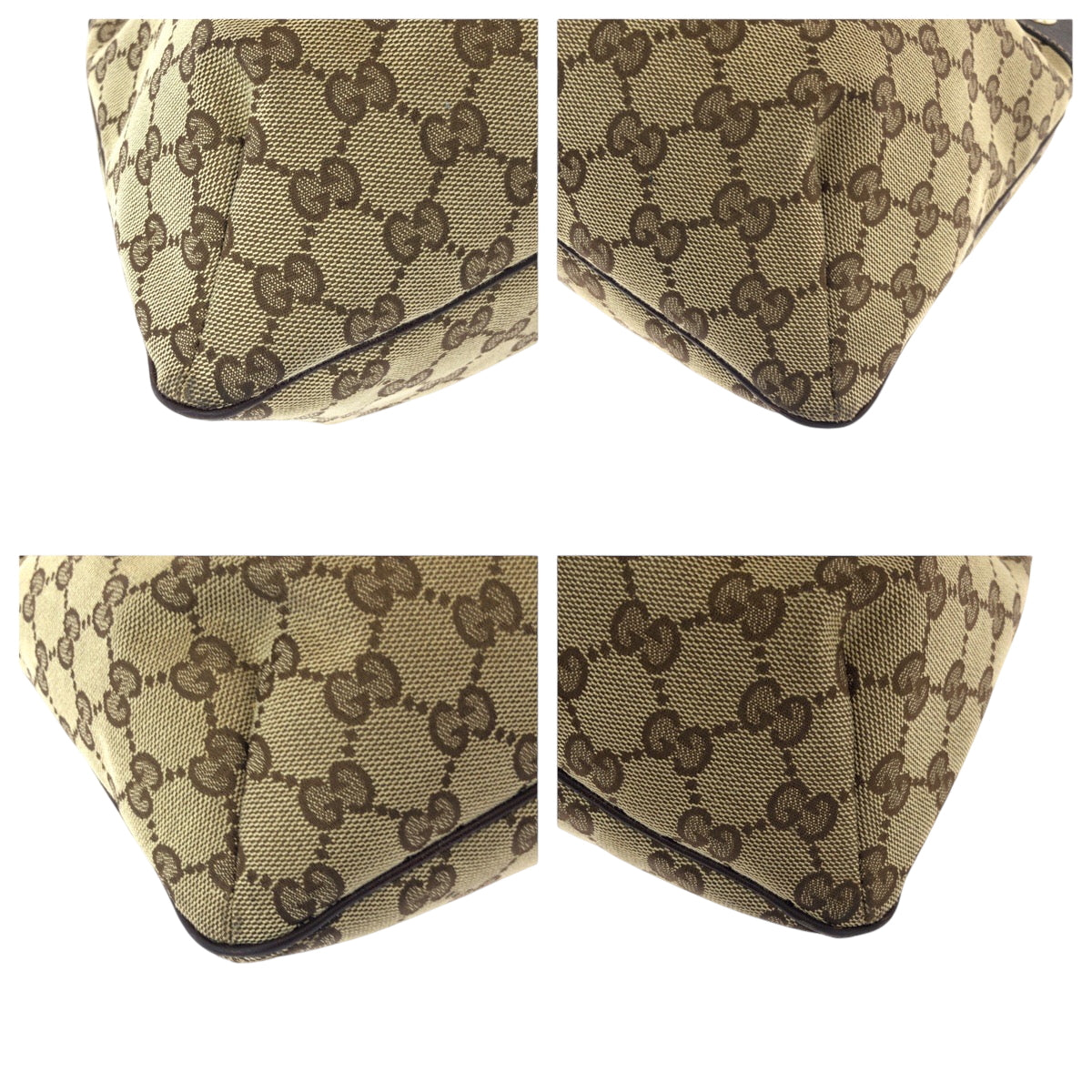 GUCCI Shoulder Bag 162788 GG canvas Beige Brown Gold Metal One Shoulder Bag Positano scarf Women Used Authentic