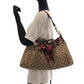 GUCCI Shoulder Bag 162788 GG canvas Beige Brown Gold Metal One Shoulder Bag Positano scarf Women Used Authentic