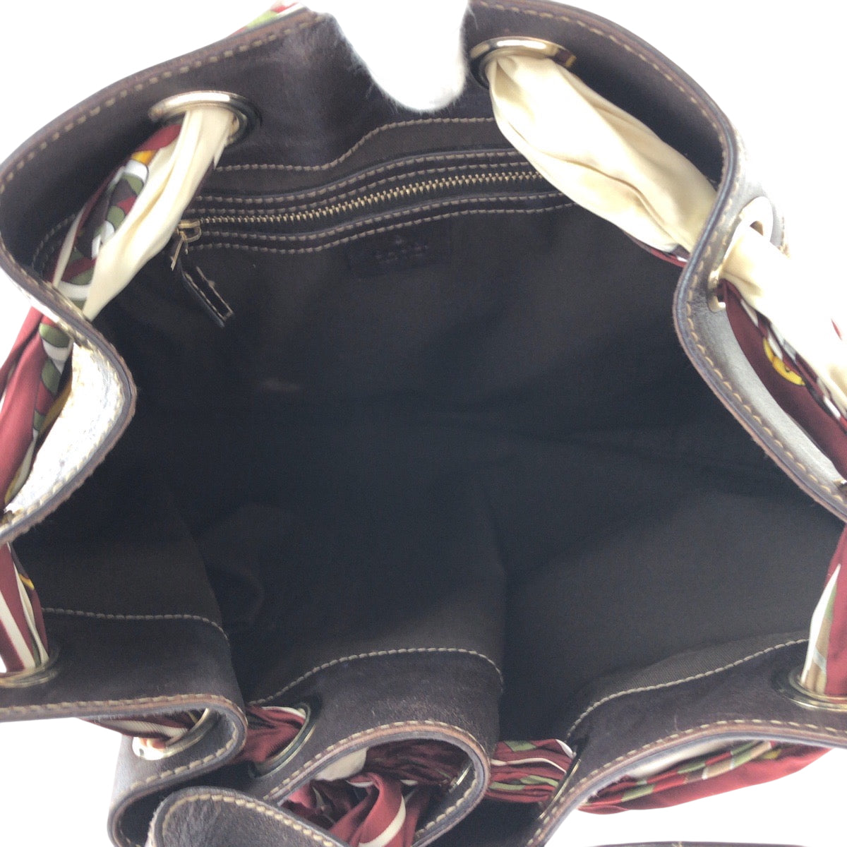 GUCCI Shoulder Bag 162788 GG canvas Beige Brown Gold Metal One Shoulder Bag Positano scarf Women Used Authentic