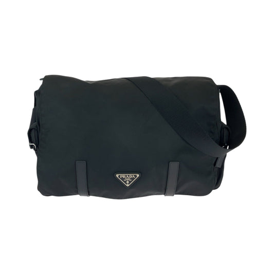 PRADA Shoulder Bag BT0643 Nylon Black SilverMetal Shoulder Bag Messenger bag Test Triangle With logo mens Used Authentic