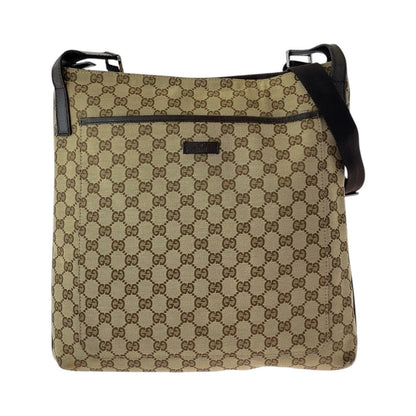 GUCCI Shoulder Bag 122791 GG canvas, leather Beige brown Shoulder Bag Messenger bag Women Used Authentic