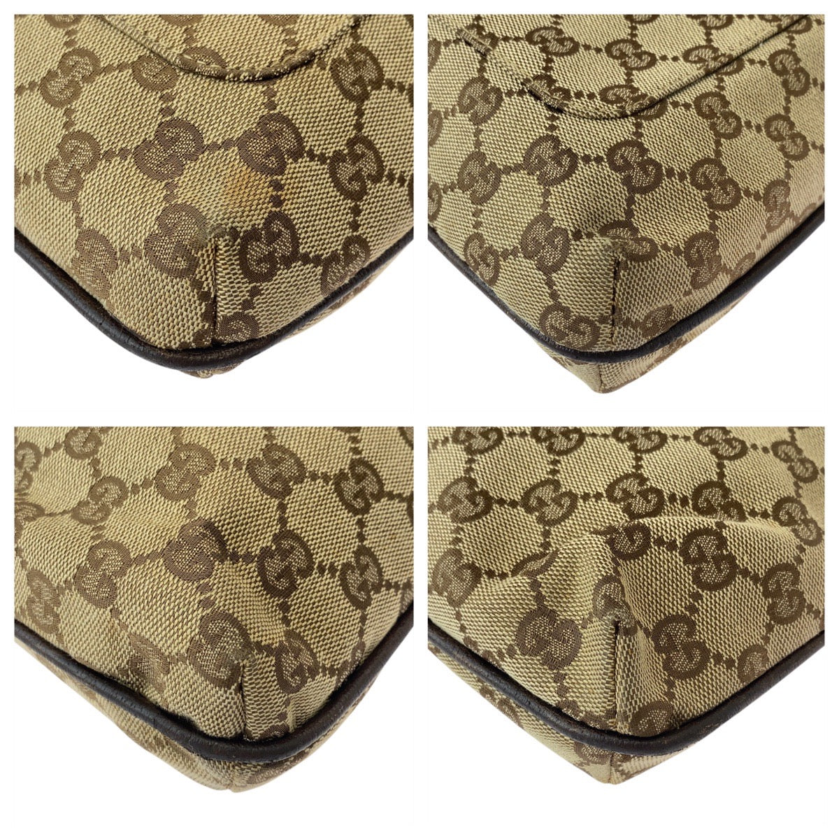 GUCCI Shoulder Bag 122791 GG canvas, leather Beige brown Shoulder Bag Messenger bag Women Used Authentic