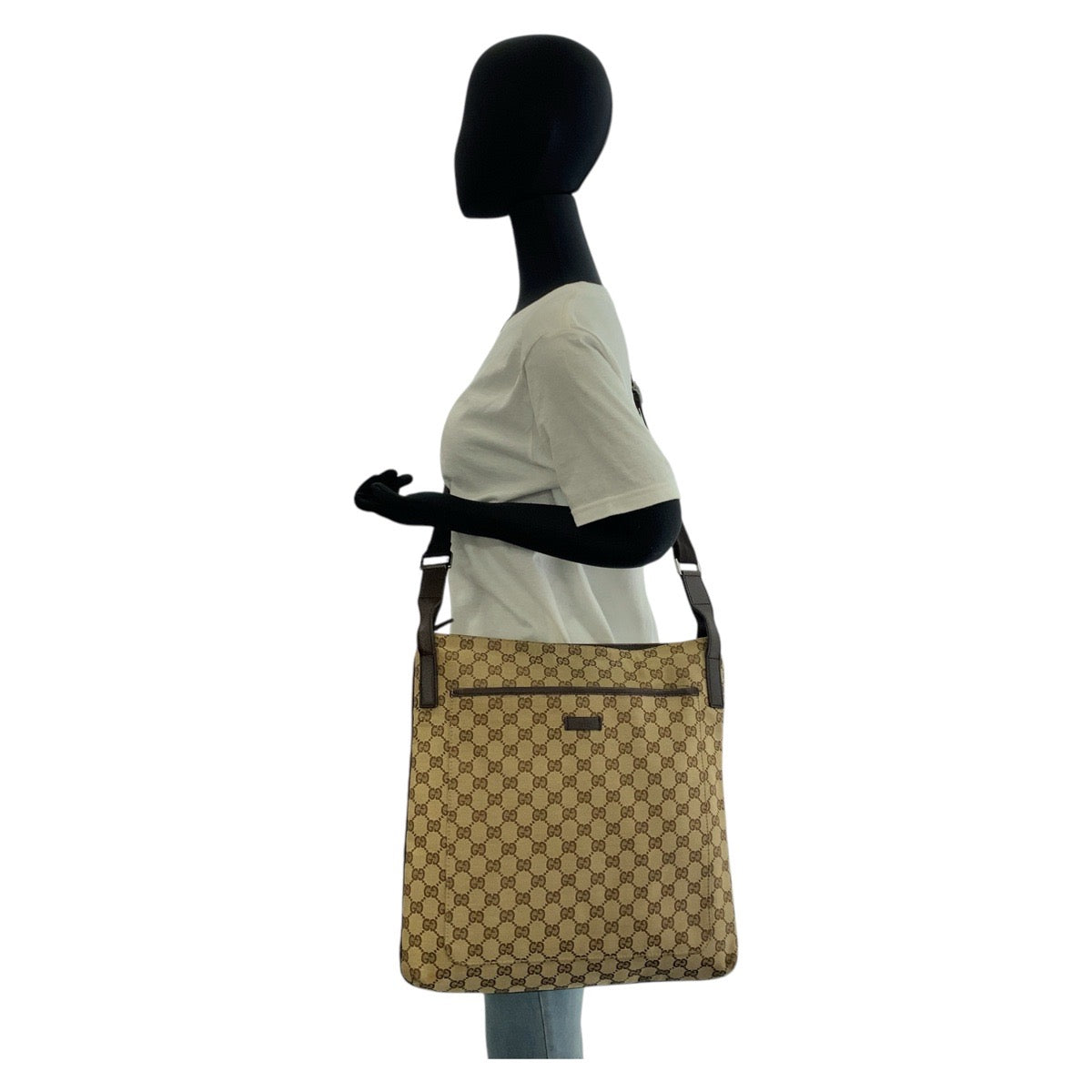 GUCCI Shoulder Bag 122791 GG canvas, leather Beige brown Shoulder Bag Messenger bag Women Used Authentic