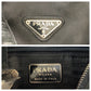 PRADA Shoulder Bag Nylon, Leather Black SilverMetal Test Triangle With logo Women Used Authentic