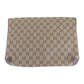 GUCCI Clutch bag 89 02075 GG Supreme Canvas Brown Beige Gold Metal Old Gucci