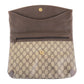 GUCCI Clutch bag 89 02075 GG Supreme Canvas Brown Beige Gold Metal Old Gucci