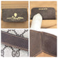 GUCCI Clutch bag 89 02075 GG Supreme Canvas Brown Beige Gold Metal Old Gucci