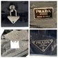 PRADA Shoulder Bag Nylon, Leather Black SilverMetal Shoulder Bag embossed Test Triangle With logo Women Used Authentic