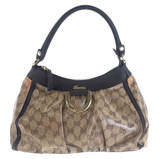 GUCCI Shoulder Bag 265692 PVC, Leather beige Abby GG Crystal Women Used Authentic