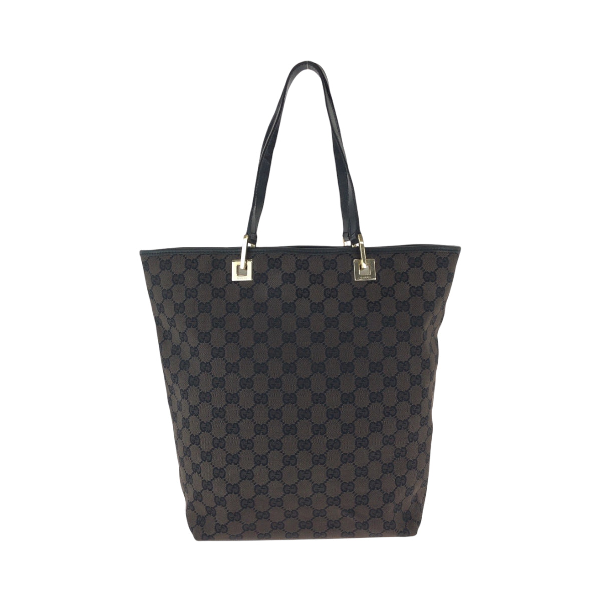 GUCCI Tote Bag 002 1098 GG canvas Brown Black Gold Metal Tote Bag Shoulder Bag Women Used Authentic