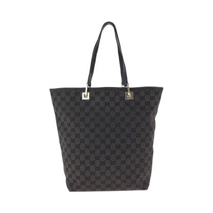 GUCCI Tote Bag 002 1098 GG canvas Brown Black Gold Metal Tote Bag Shoulder Bag Women Used Authentic