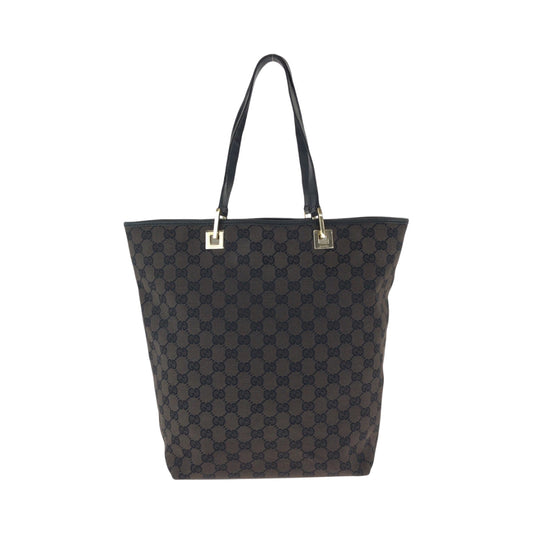 GUCCI Tote Bag 002 1098 GG canvas Brown Black Gold Metal Tote Bag Shoulder Bag Women Used Authentic