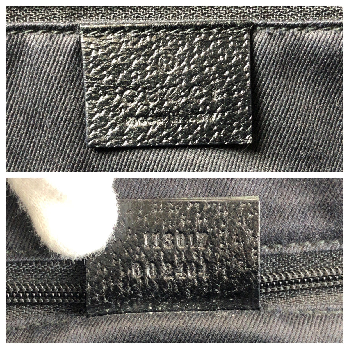GUCCI Tote Bag 113017 GG canvas, leather Black black Tote Bag Shoulder Bag Women Used Authentic