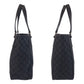 GUCCI Tote Bag 113017 GG canvas, leather Black black Tote Bag Shoulder Bag Women Used Authentic
