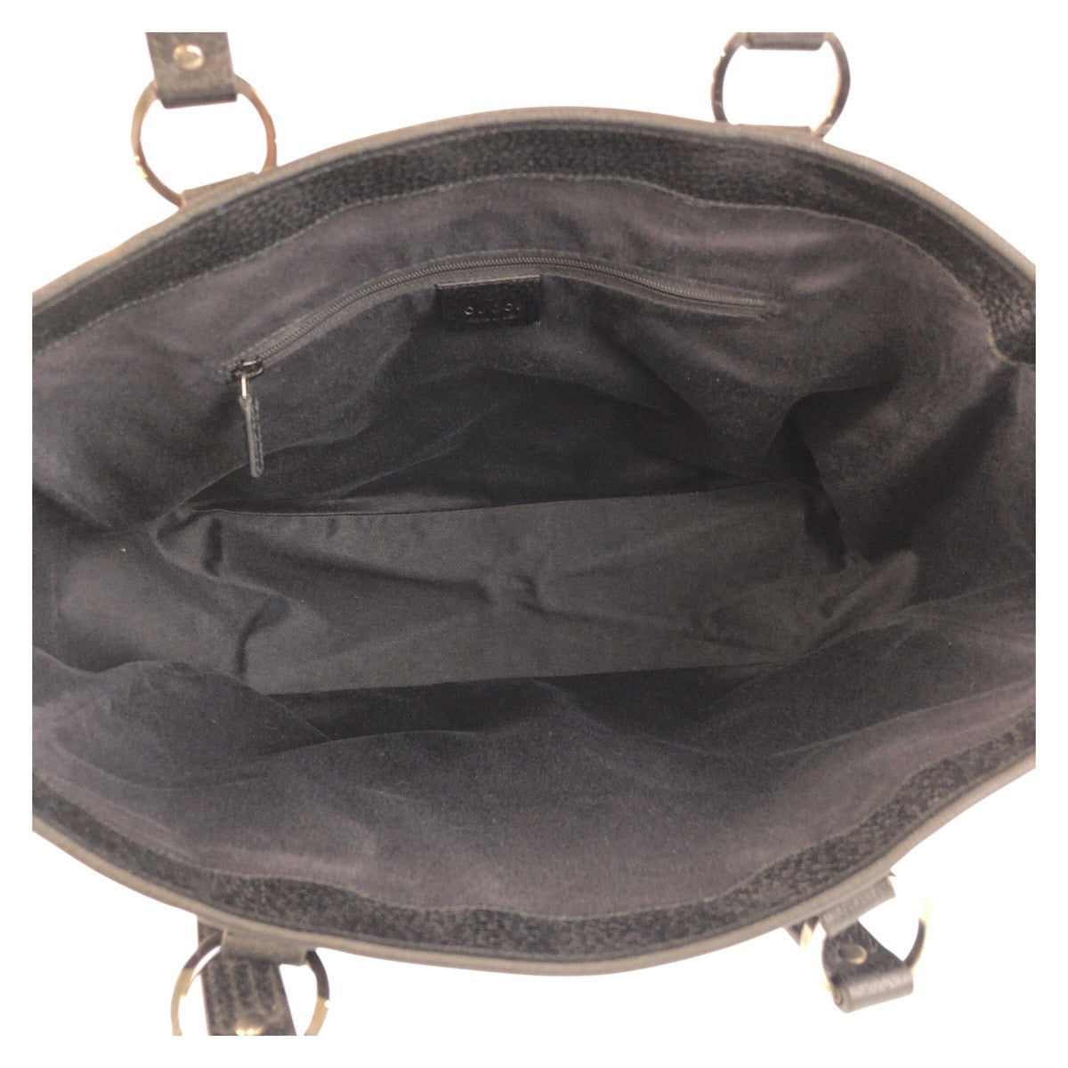 GUCCI Tote Bag 113017 GG canvas, leather Black black Tote Bag Shoulder Bag Women Used Authentic