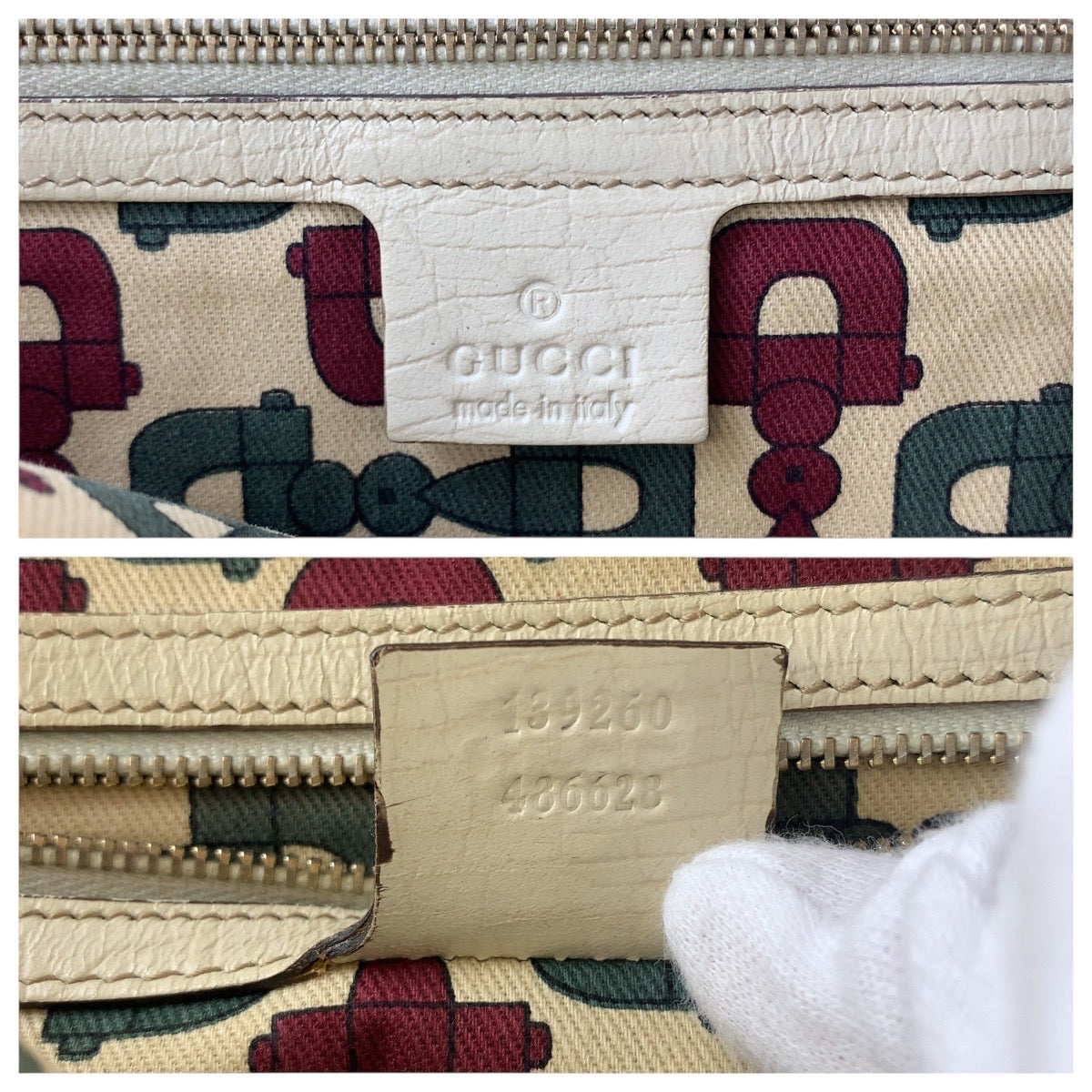 GUCCI Tote Bag 139260 GG canvas, leather Brown White Gold Metal Tote Bag Shoulder Bag Sherry line Women Used Authentic