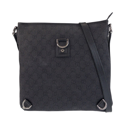 GUCCI Shoulder Bag 268642 GG canvas, leather Black SilverMetal Shoulder Bag Messenger bag Abbey Women Used Authentic