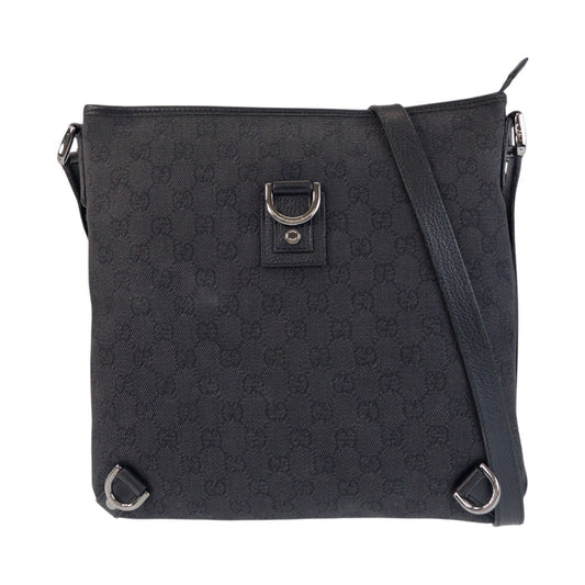 GUCCI Shoulder Bag 268642 GG canvas, leather Black SilverMetal Shoulder Bag Messenger bag Abbey Women Used Authentic