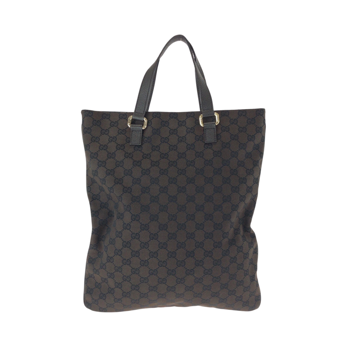 GUCCI Tote Bag 272347 GG canvas Brown Gold Metal Tote Bag handbag mens Used Authentic