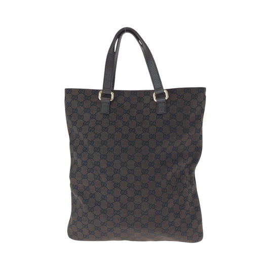 GUCCI Tote Bag 272347 GG canvas Brown Gold Metal Tote Bag handbag mens Used Authentic