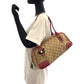 GUCCI Handbag 161720 GG canvas Beige Red Gold Metal Handbags Mini Boston Duffel bag Pretty Sherry Ribbon Women Used Authentic