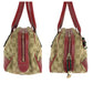 GUCCI Handbag 161720 GG canvas Beige Red Gold Metal Handbags Mini Boston Duffel bag Pretty Sherry Ribbon Women Used Authentic
