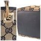 GUCCI Tote Bag 002 1099 GG canvas, leather Beige Black Gold Metal Tote Bag Shoulder Bag Women Used Authentic