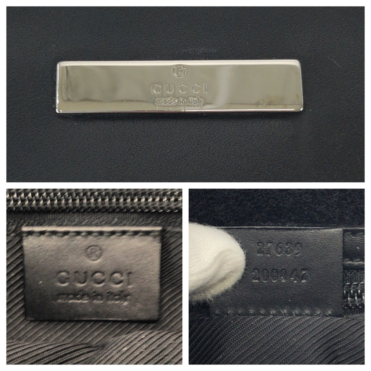 GUCCI Shoulder Bag 27639 GG canvas Black SilverMetal Shoulder Bag Sacoche Women Used Authentic