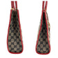 GUCCI Handbag 002 1065 GG canvas Gray Red Gold Metal Handbag Tote Bag Jackie Women Used Authentic