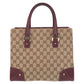 GUCCI Tote Bag 120895 GG canvas, leather Beige Bordeaux Gold Metal Tote Bag handbag Women Used Authentic