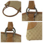 GUCCI Tote Bag 113015 GG canvas Brown Beige SilverMetal Tote Bag handbag Women Used Authentic