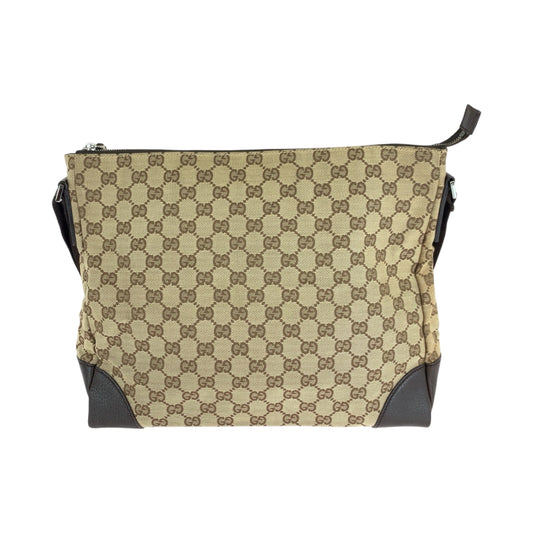 GUCCI Shoulder Bag 110054 GG canvas Beige Brown SilverMetal Shoulder Bag Messenger bag Women Used Authentic