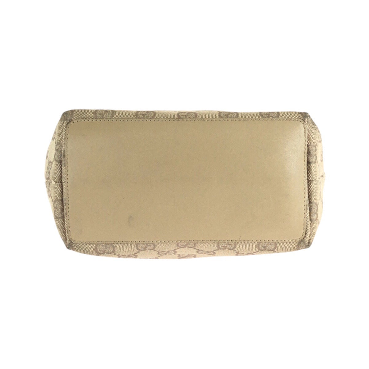 GUCCI Tote Bag 31244 GG canvas, leather Beige Brown SilverMetal Tote Bag Shoulder Bag Women Used Authentic