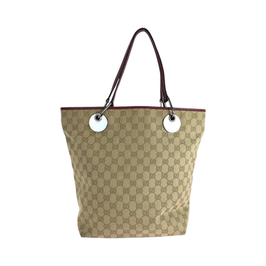 GUCCI Tote Bag 120836 GG canvas beige Tote Bag handbag Women Used Authentic