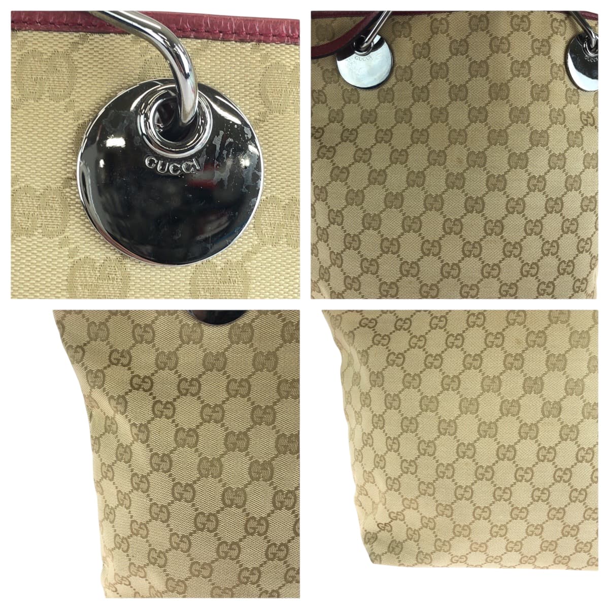 GUCCI Tote Bag 120836 GG canvas beige Tote Bag handbag Women Used Authentic